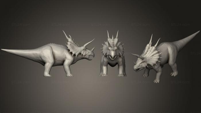 Animal figurines (Triceratops (2), STKJ_1574) 3D models for cnc